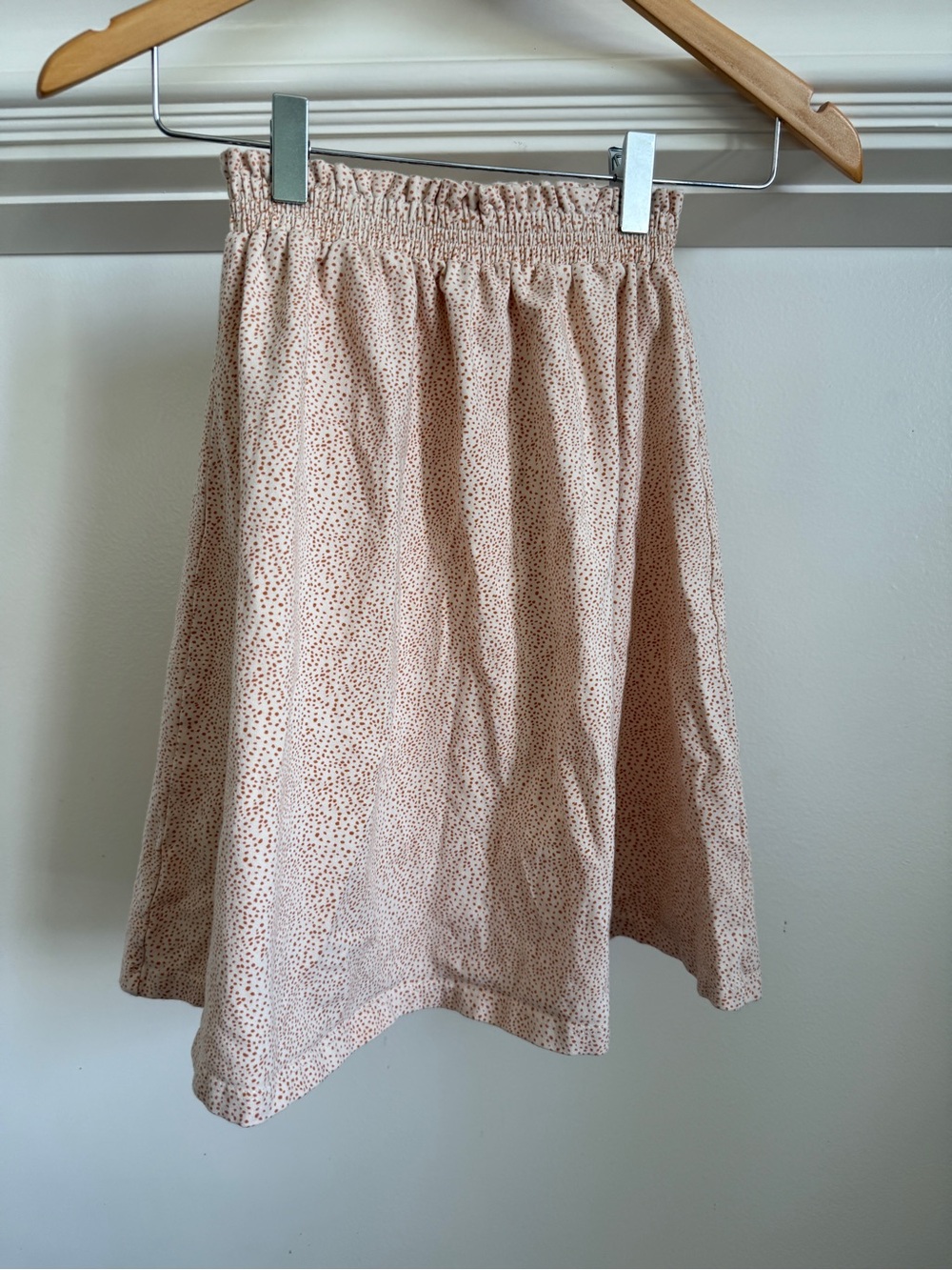 Girls' Elastic-Waist Blush Dot Swing Skirt
